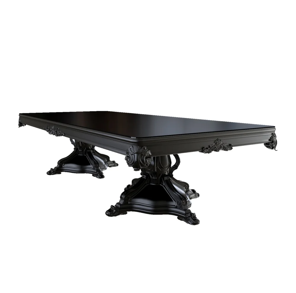 modern-gothic-style-black-dining-table-with-high-gloss-finish-and-sculpted-acanthus-leaf-legs - MINGSUN