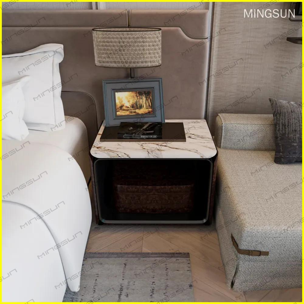 modern-hotel-bedroom-with-sleek-nightstand-and-ambient-lighting-for-contemporary-luxury-design - MINGSUN
