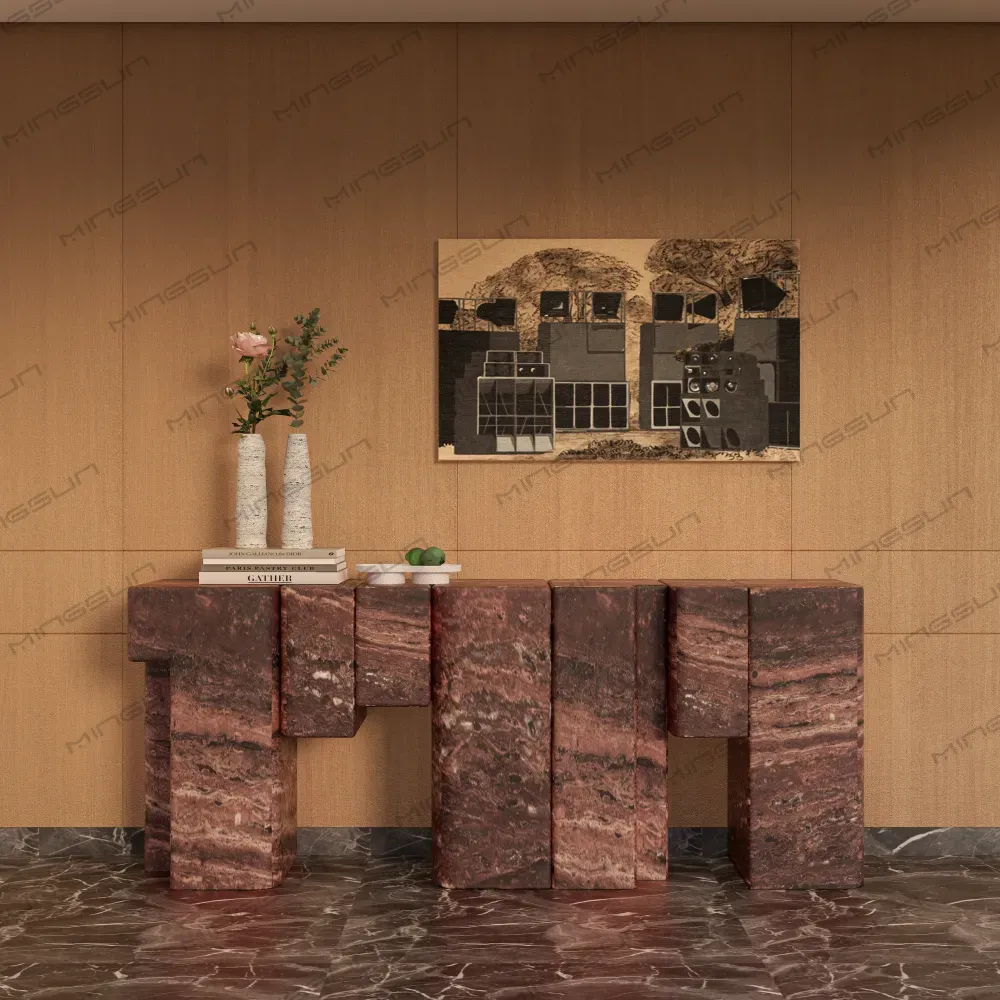 modern luxury black marble console table with gold wave base for hotel lobby decor - MINGSUN modern luxury black marble console table with gold wave base for hotel lobby decor - MINGSUN