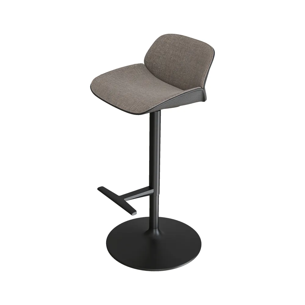 modern-minimalist-fabric-bar-stool-pedestal-base-footrest - MINGSUN