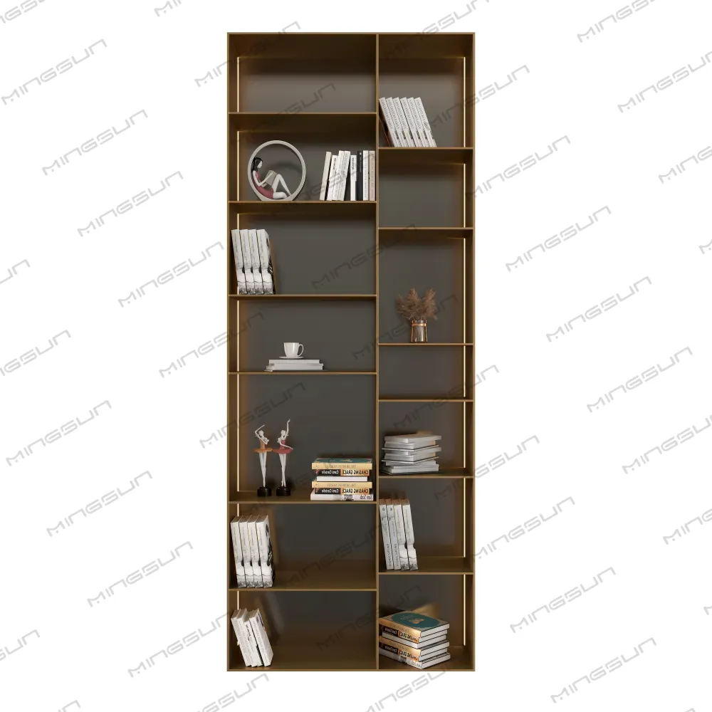 modern-open-bookcase-for-high-end-hotels-with-geometric-design-and-display-shelves - MINGSUN modern-open-bookcase-for-high-end-hotels-with-geometric-design-and-display-shelves - MINGSUN