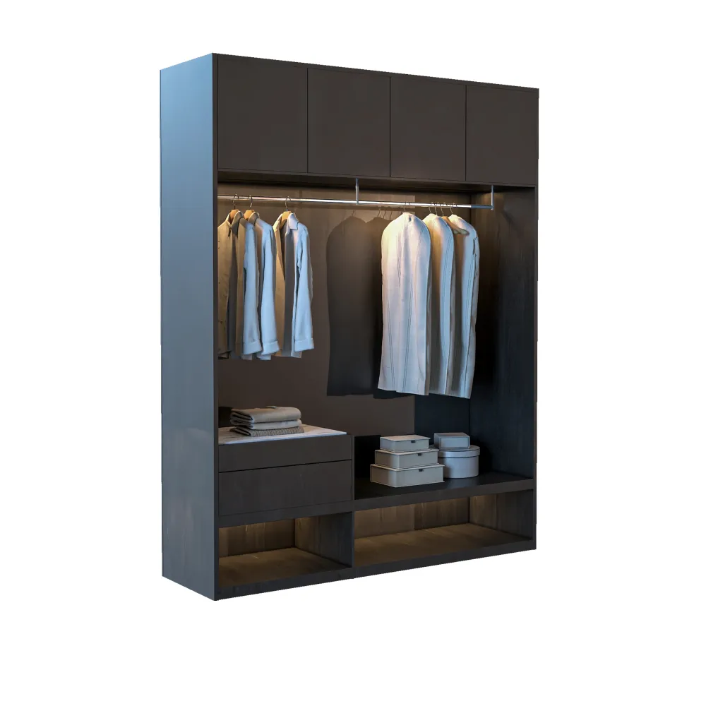 modern-open-hotel-closet-with-led-lighting-and-wood-grain-finish-for-boutique-interiors