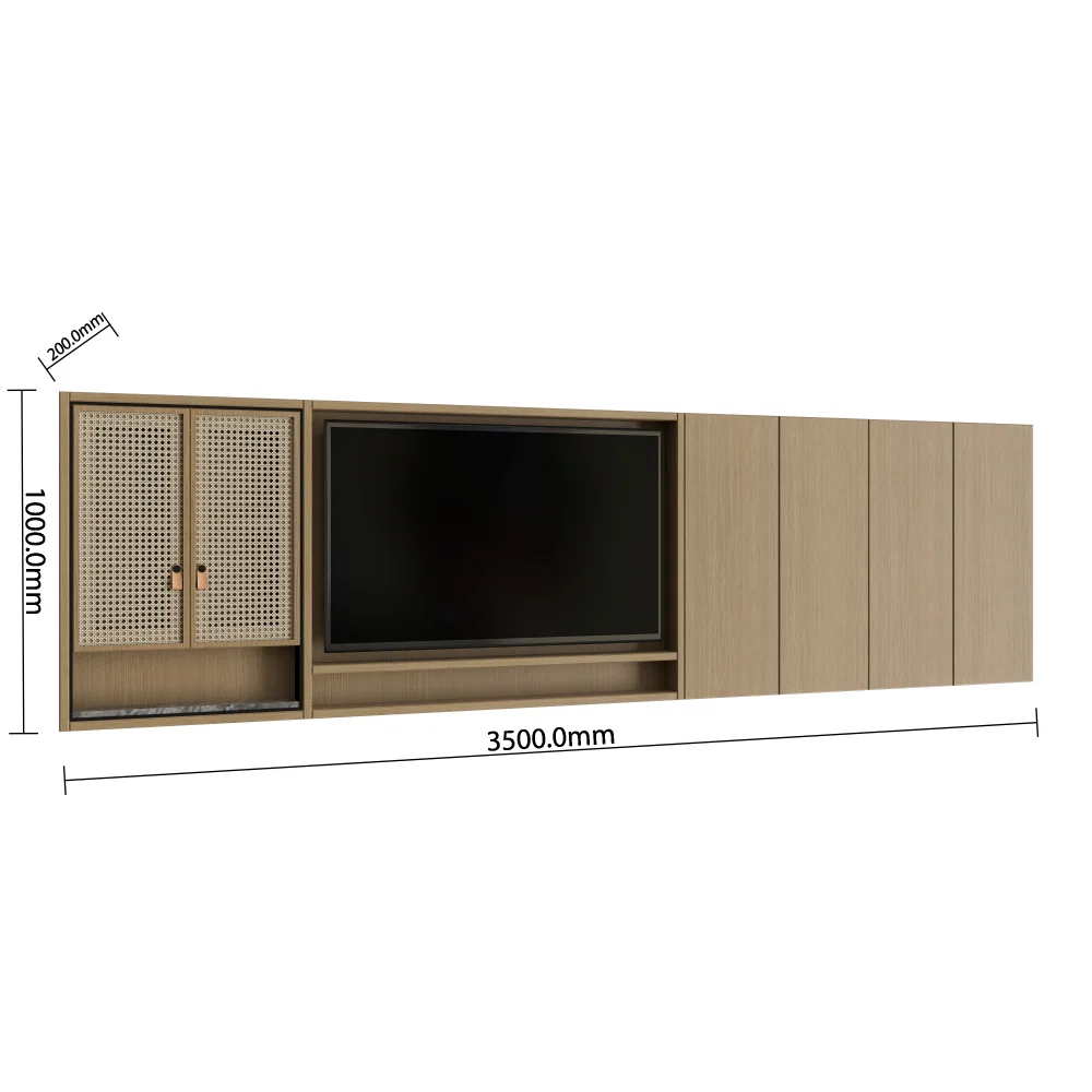 modern-wall-mounted-tv-unit-with-dimensions-3500mm-width-and-cane-webbing-cabinet-doors