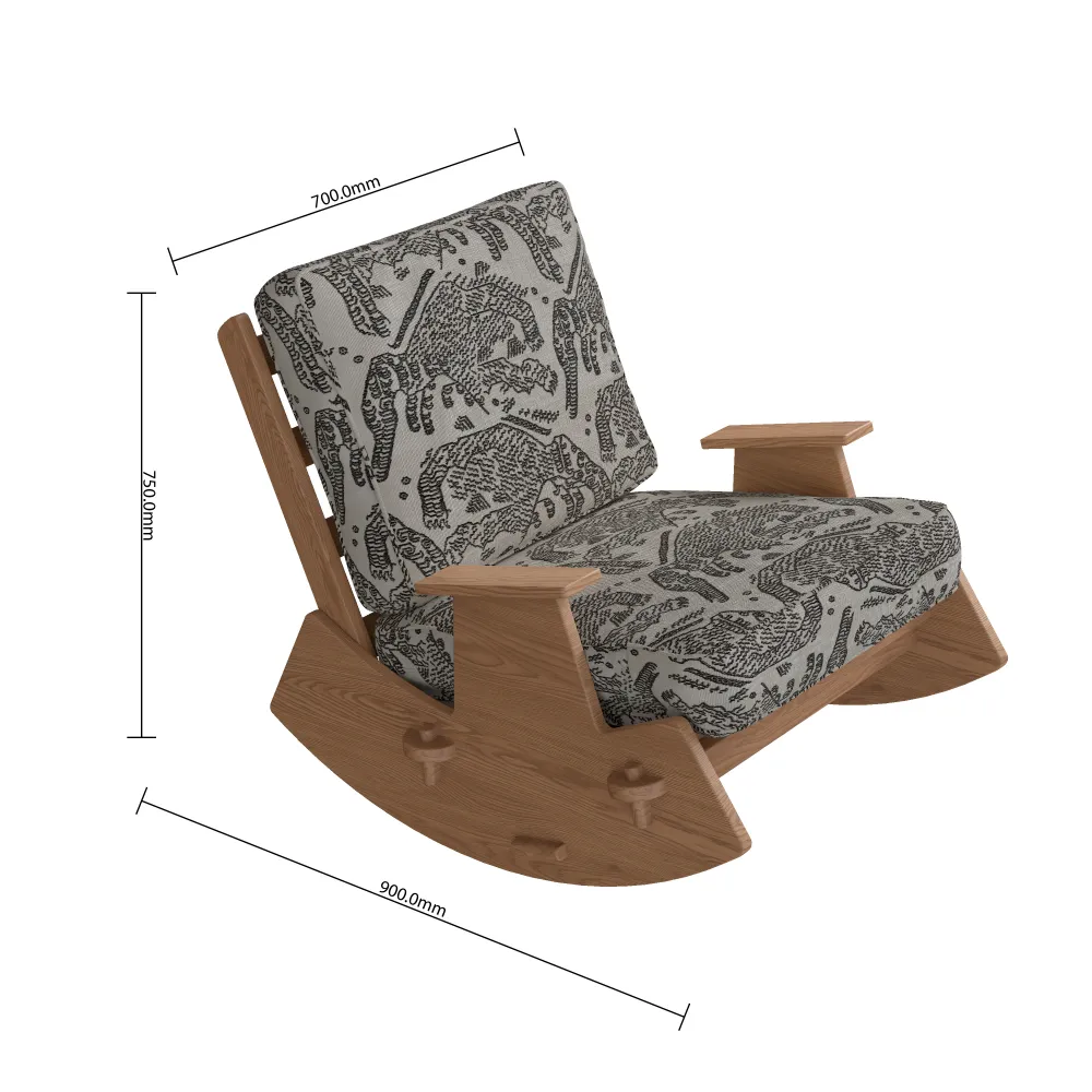 modern-wood-rocking-chair-dimensions-750mm-900mm-upholstered-cushion-specs-natural-oak-frame-apartment-furniture - MINGSUN