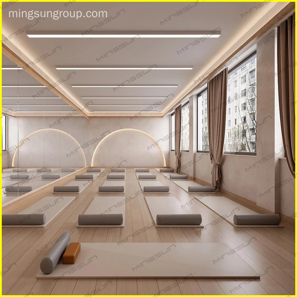 Modern Yoga Studio Furniture & Interior Design - Custom Designed Mats, Seating, Lockers & Wellness Spaces (8) - MINGSUN