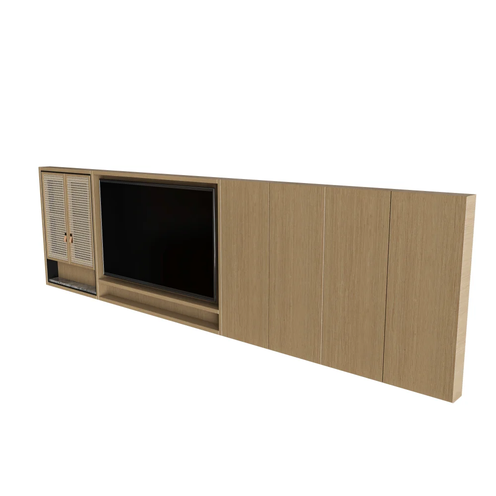 modular-wooden-tv-entertainment-center-for-hotel-rooms-with-long-storage-cabinets-and-float-shelf
