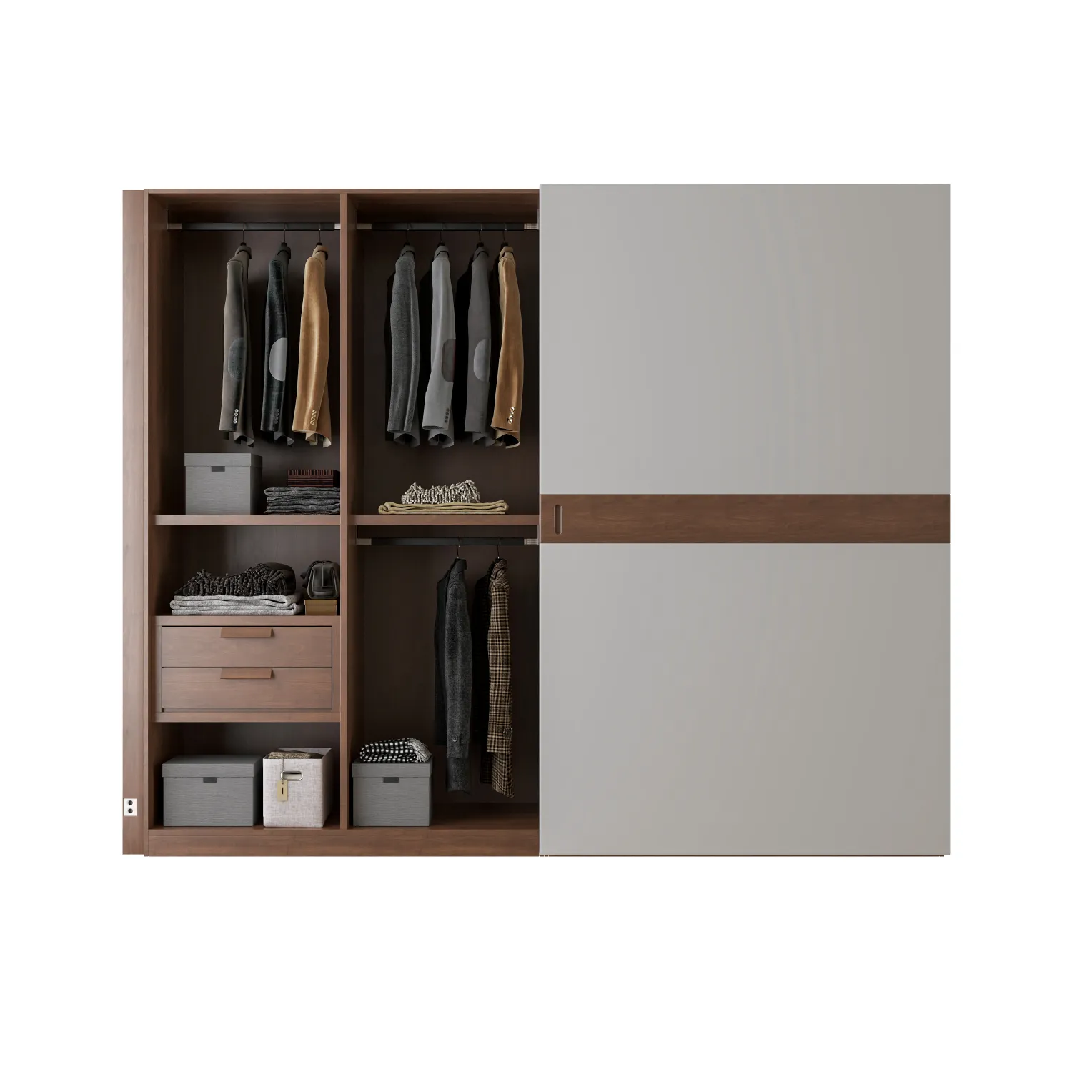 open-layout-closet-interior-with-hanging-racks-drawers-and-storage-boxes