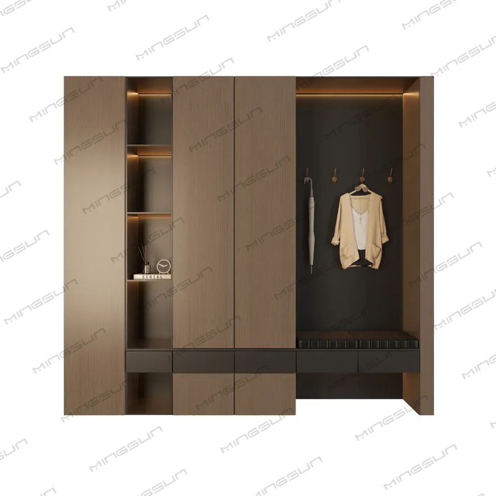 premium commercial foyer table with unique geometric gold base for luxury apartments - MINGSUN