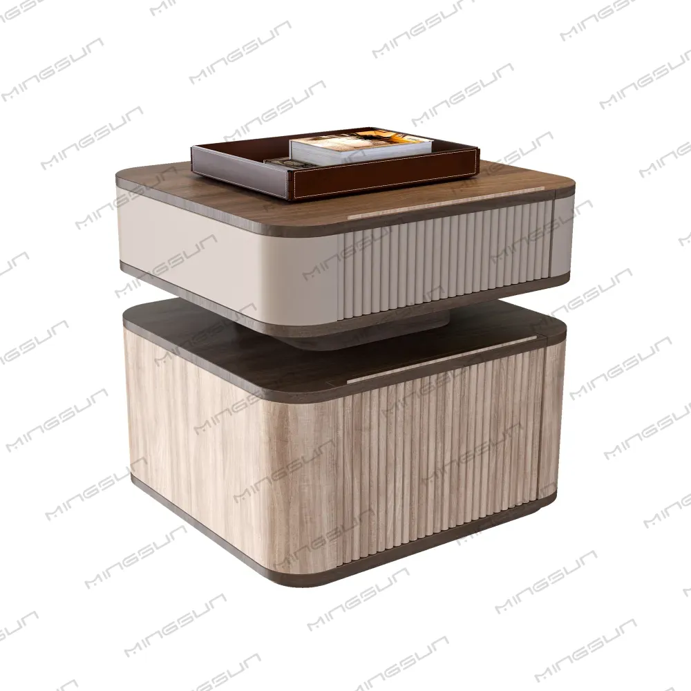 premium-hotel-bedside-table-with-sleek-wood-finish-and-geometric-layered-structure - MINGSUN premium-hotel-bedside-table-with-sleek-wood-finish-and-geometric-layered-structure - MINGSUN