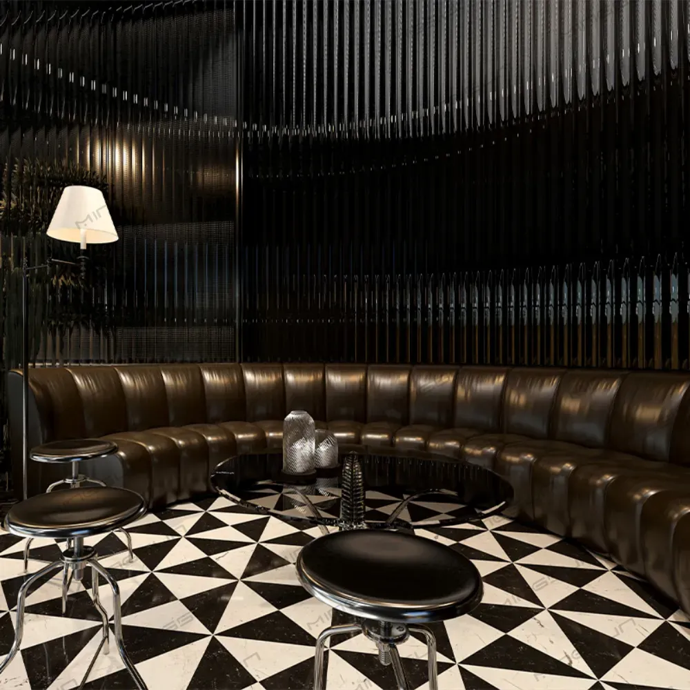 premium-hotel-lounge-area-with-circular-leather-sofa-glass-table-and-chrome-stools - MINGSUN premium-hotel-lounge-area-with-circular-leather-sofa-glass-table-and-chrome-stools - MINGSUN