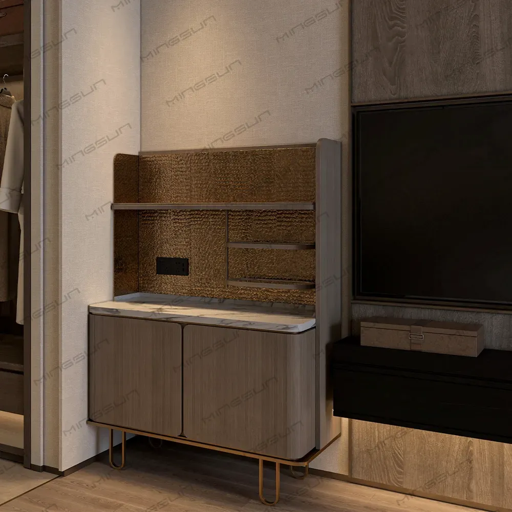 premium-hotel-suite-bar-station-placed-beside-tv-unit-with-ambient-lighting-design - MINGSUN premium-hotel-suite-bar-station-placed-beside-tv-unit-with-ambient-lighting-design - MINGSUN