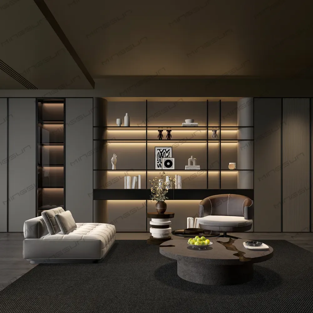 premium-hotel-suite-lounge-with-minimalist-wall-system-and-ambient-lighting-feature - MINGSUN
