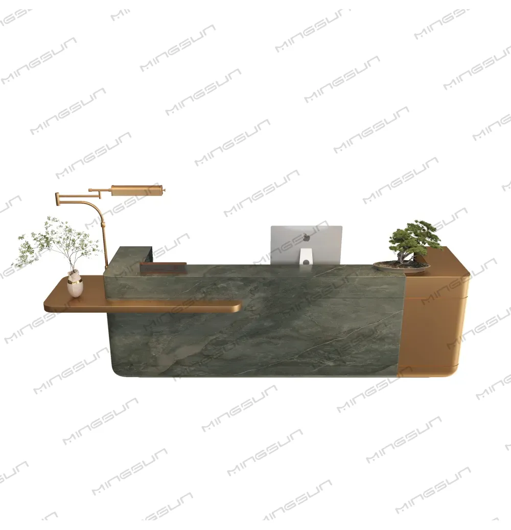 premium-reception-station-with-sleek-design-and-integrated-shelf-for-luxury-hotels - MINGSUN
