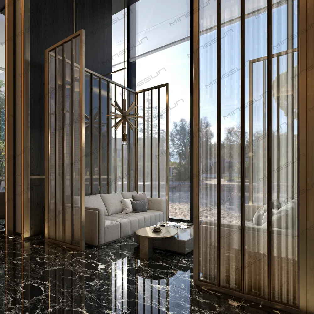 private-lounge-nook-with-glass-screen-grey-sofa-and-outdoor-view-for-high-end-hotel-design - MINGSUN private-lounge-nook-with-glass-screen-grey-sofa-and-outdoor-view-for-high-end-hotel-design - MINGSUN