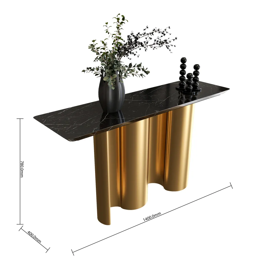 professional 1400mm stone top console table dimensions for commercial interior projects - MINGSUN