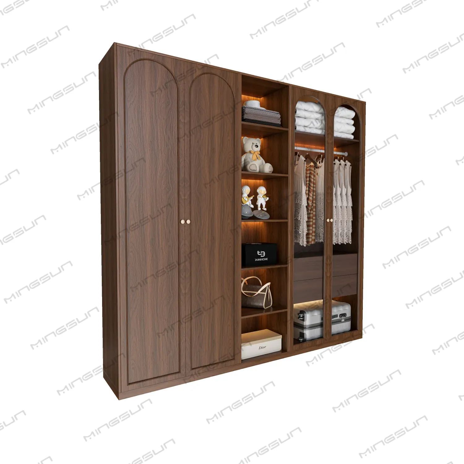 side-angle-of-large-wooden-wardrobe-showing-depth-and-design-details - MINGSUN