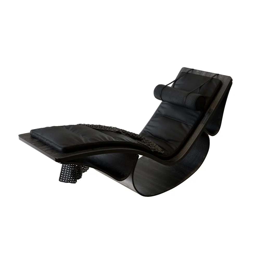 sleek-black-wooden-lounge-chair-with-ergonomic-curve-for-luxury-hotel-guest-relaxation - MINGSUN