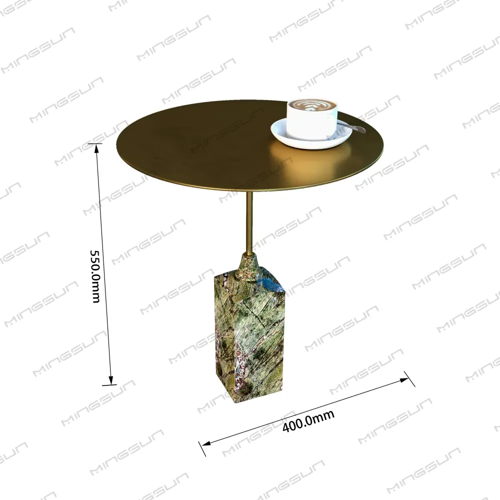 small-end-table-dimensions-550mm-height-400mm-diameter-round-brass-marble-side-table - MINGSUN small-end-table-dimensions-550mm-height-400mm-diameter-round-brass-marble-side-table - MINGSUN