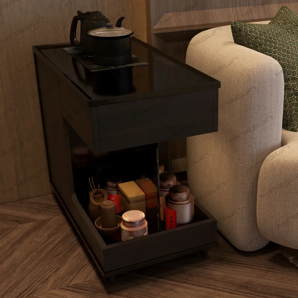 stylish-mini-bar-side-cabinet-for-guest-room-premium-dark-finish-beside-sofa - MINGSUN stylish-mini-bar-side-cabinet-for-guest-room-premium-dark-finish-beside-sofa - MINGSUN