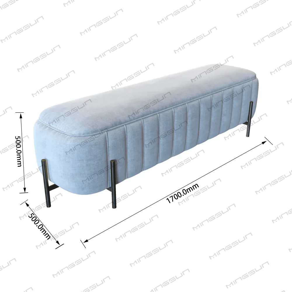 upholstered-bench-dimensions-1700x500mm-commercial-specs - MINGSUN upholstered-bench-dimensions-1700x500mm-commercial-specs - MINGSUN