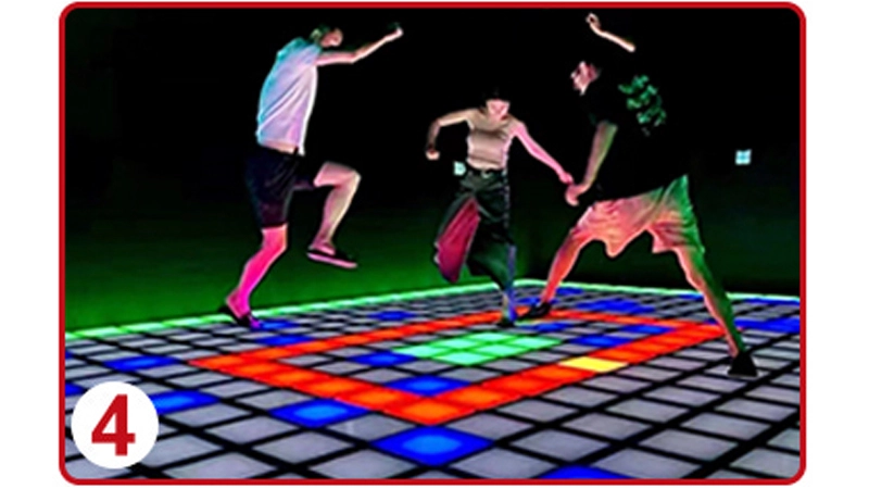 Custom LED activated floor grid game software
