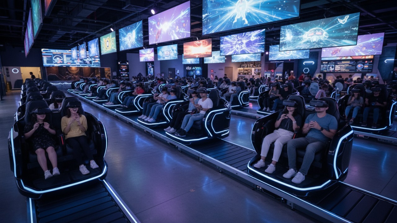 High-throughput VR attractions