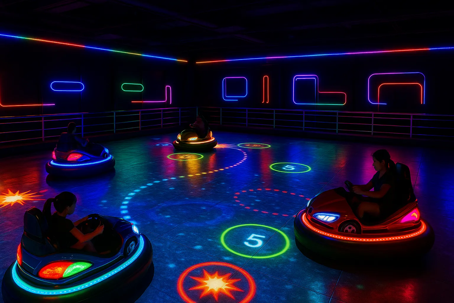 interactive_drift_bumper_car_cover LED bumper car interactive floor projection setup