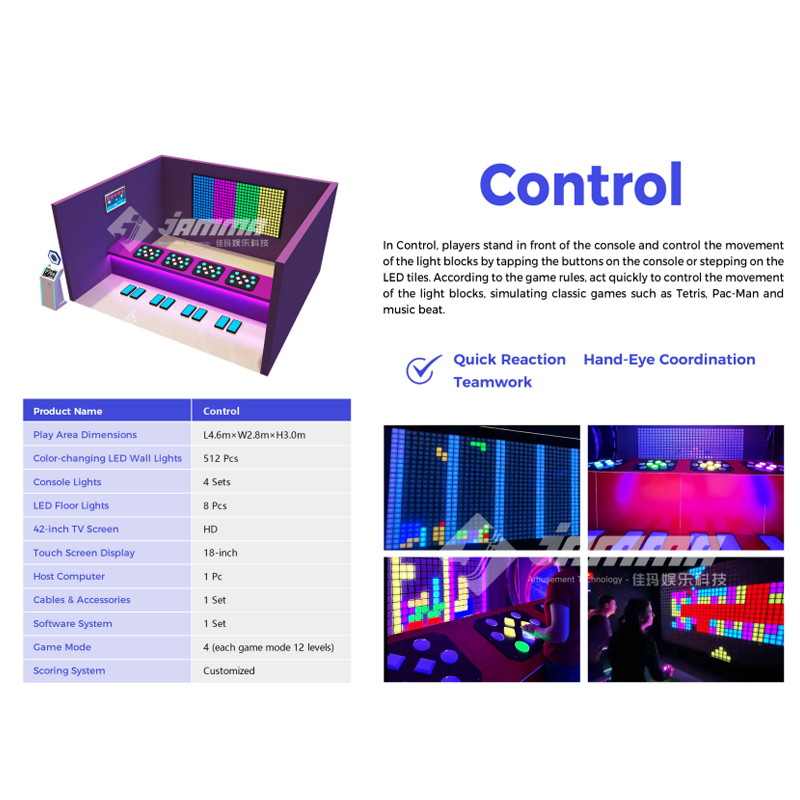 Activation control LED wall interactive game systems store