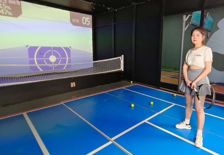 Top-Indoor-Tennis-Racketball-Training-Simulator-Dual-Player-Game-(2) Indoor racketball simulator games supplier