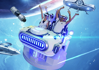 VR 4 Seat Flight Simulator Space Travel Challenge Game Experience: A Cosmic Adventure