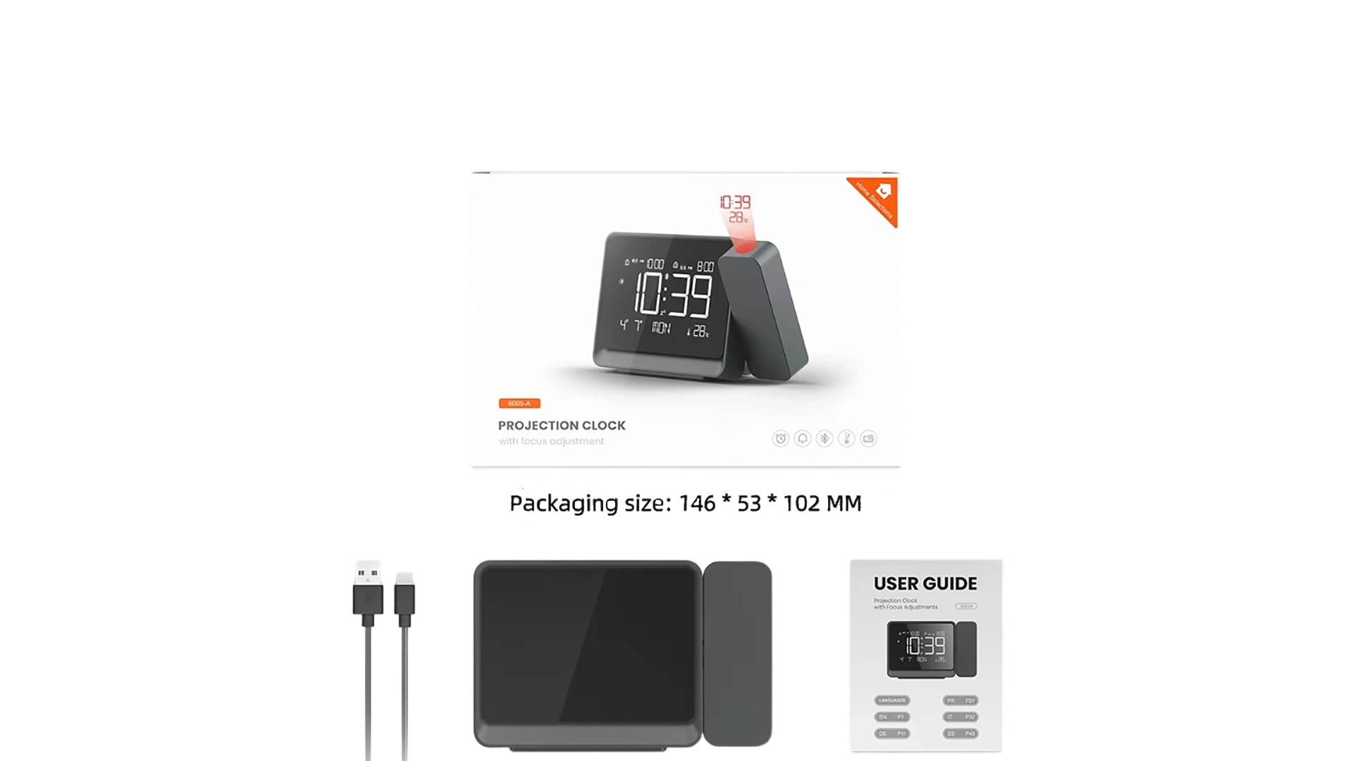 10Digital Projection Alarm Clock With Thermometer For Bedroom Living Room - Youben life