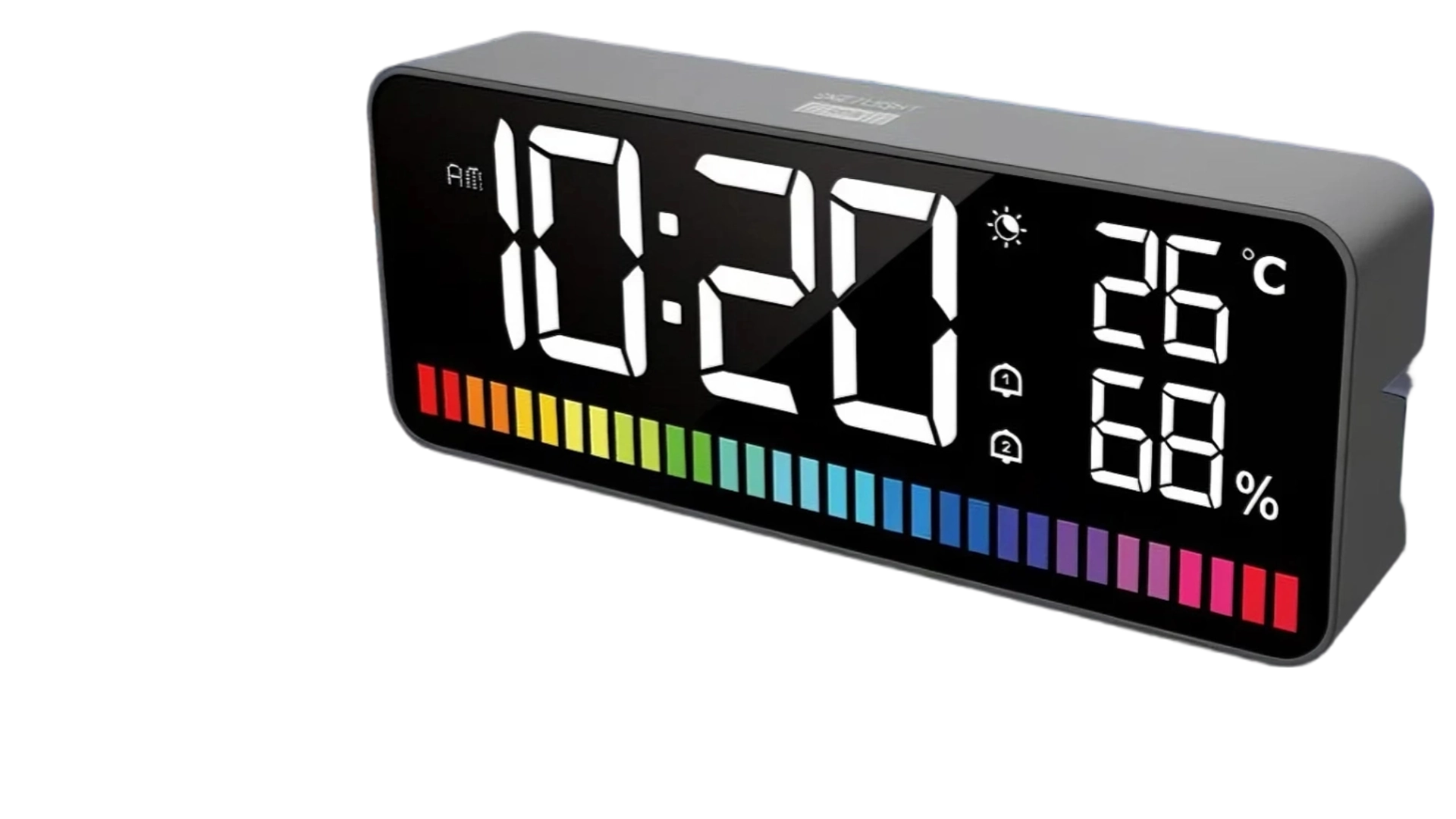 1Digital Alarm Clock With Thermometer Hygrometer Sensor For Home Bedside Room - Youben life