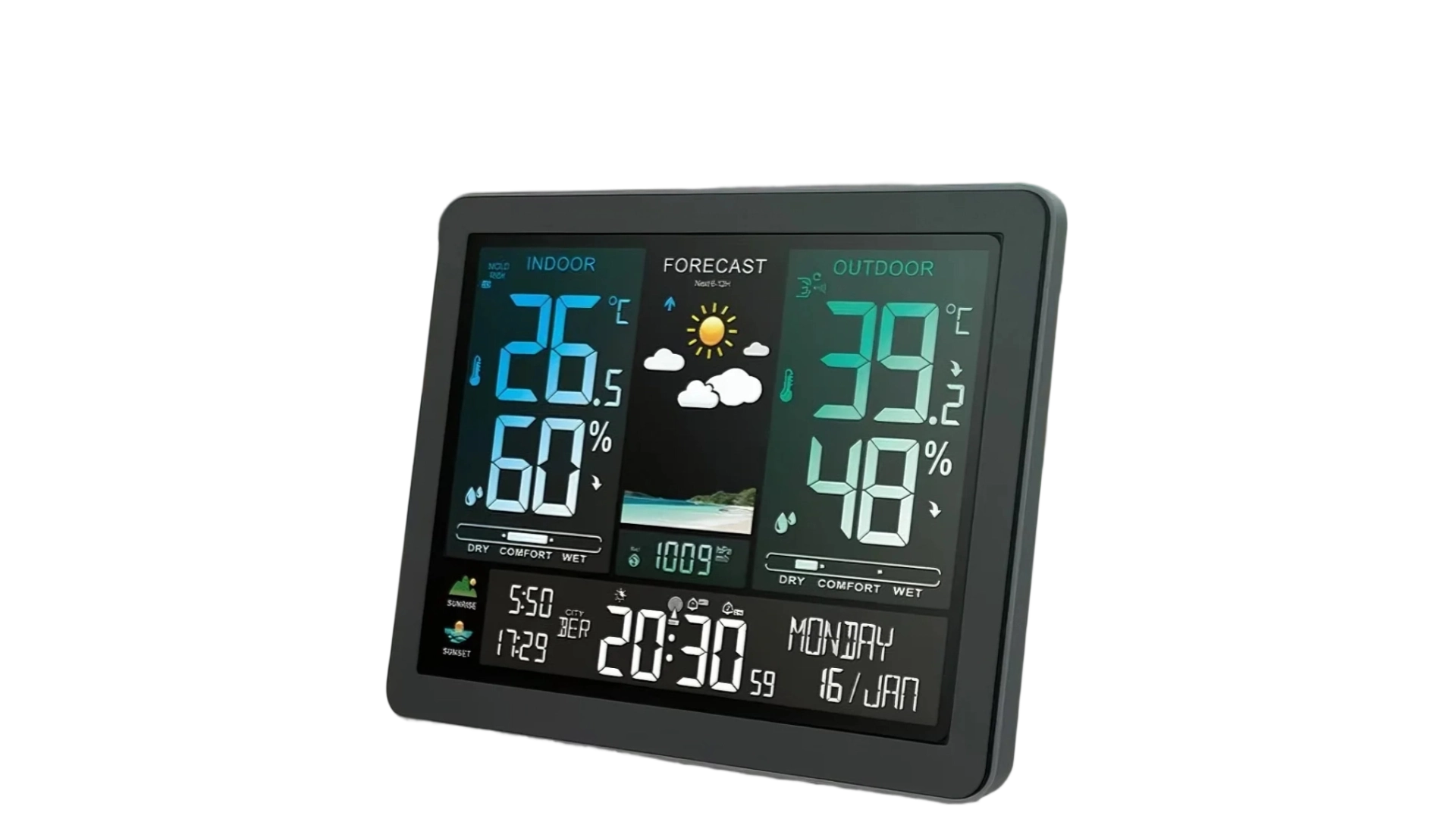 1Thermometer With Alarm Clock Min Max Temp Humidity Monitor For Home - Youben life