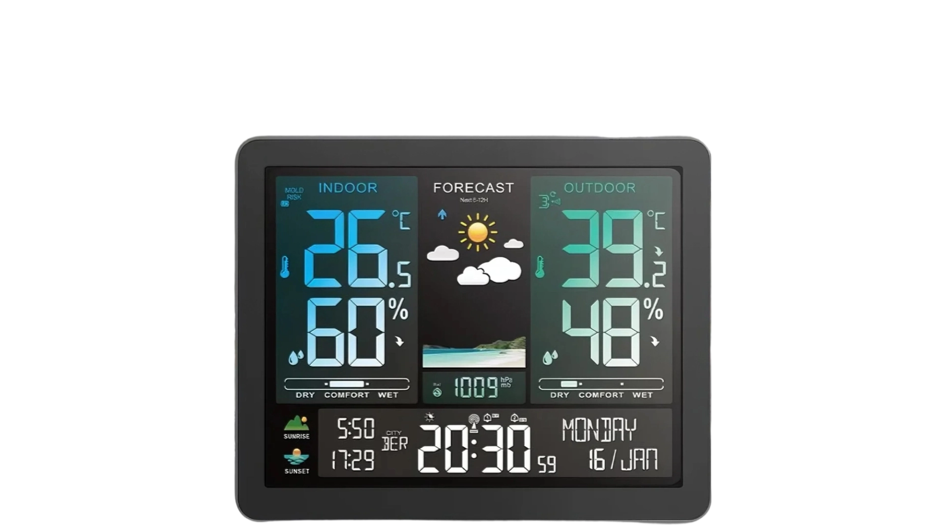 3Thermometer With Alarm Clock Min Max Hygrometer Sensor For Greenhouse - Youben life