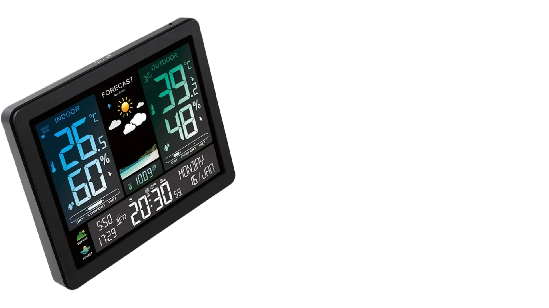 5Thermometer With Alarm Clock Min Max Barometer Sensor For Indoor Use - Youben life