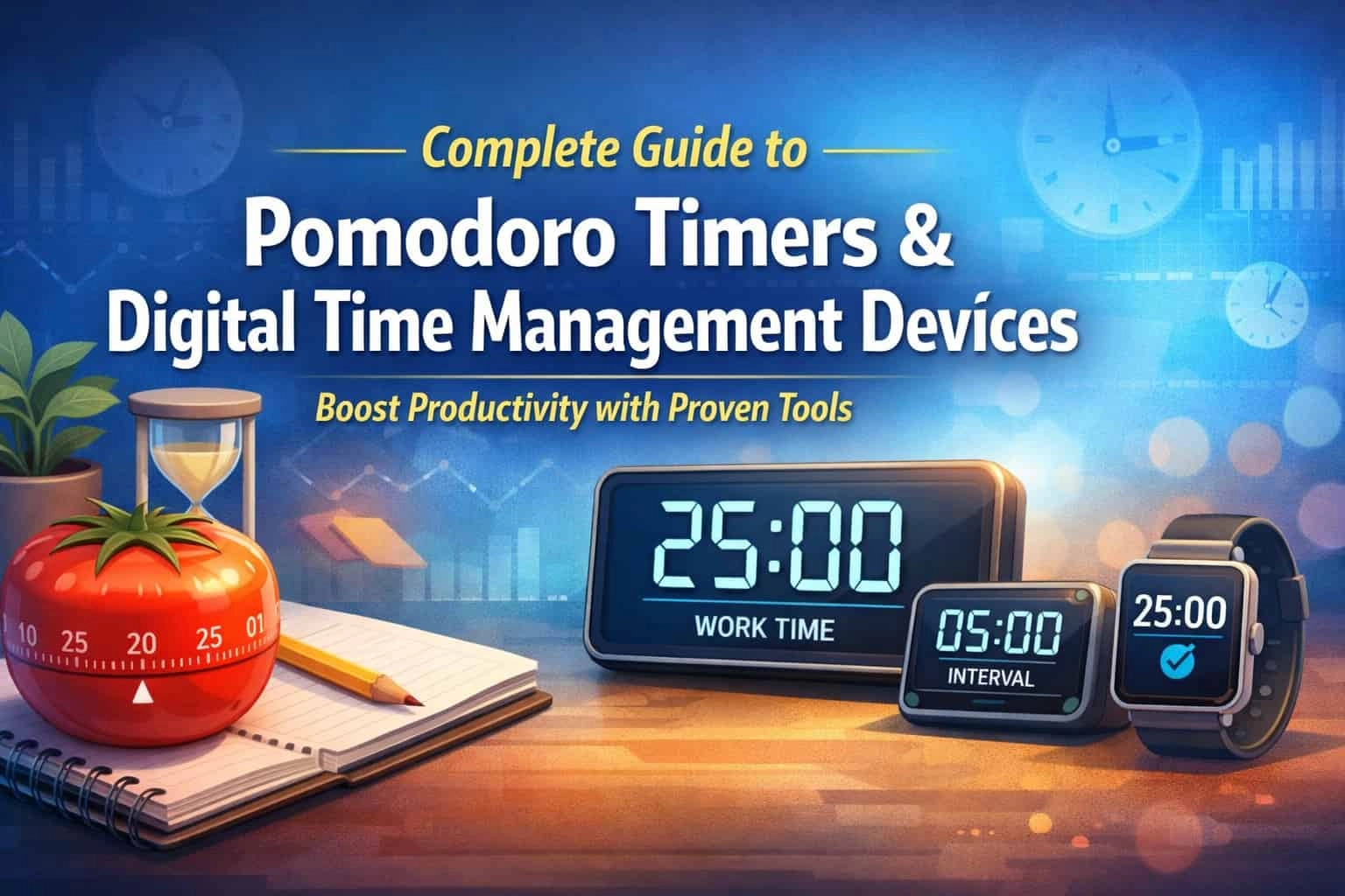 Pomodoro timers and digital time management devices for productivity. - Youben life