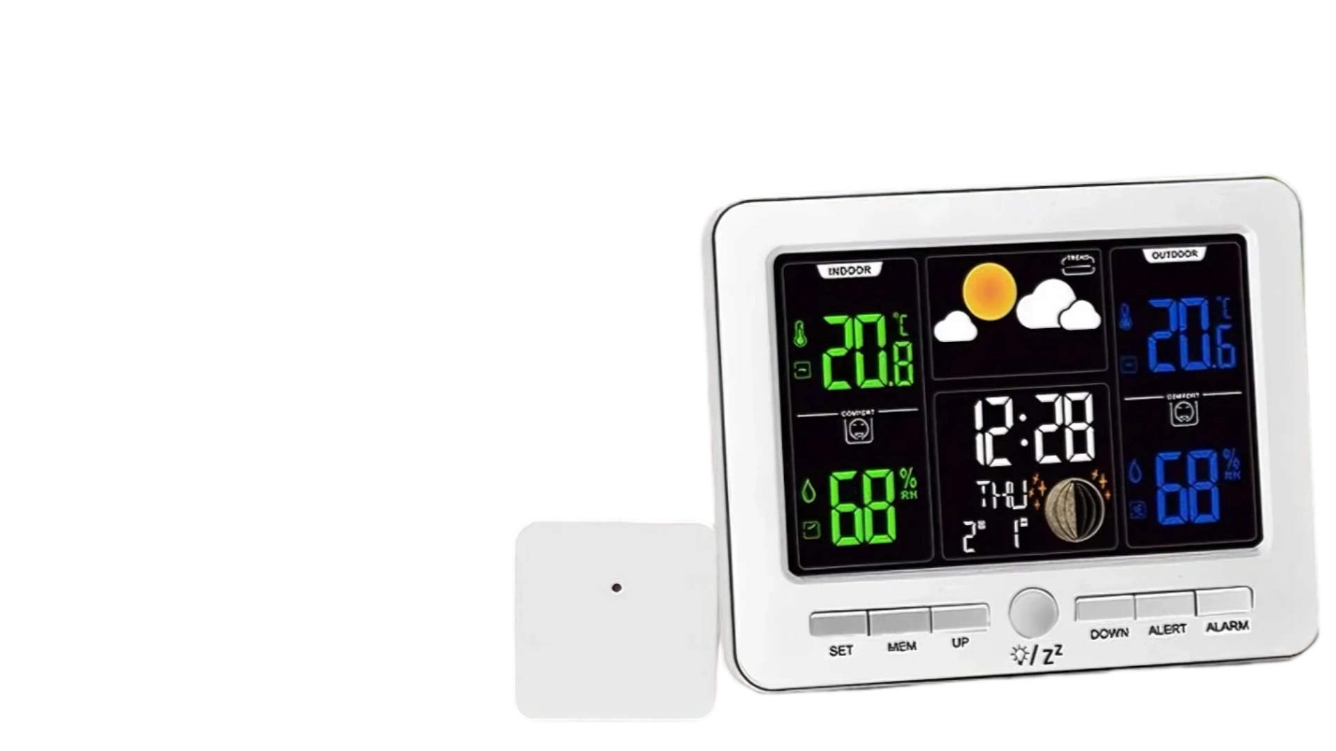 6Thermometer With Alarm Clock Hygrometer Combo Min Max Temp Humidity - Youben life