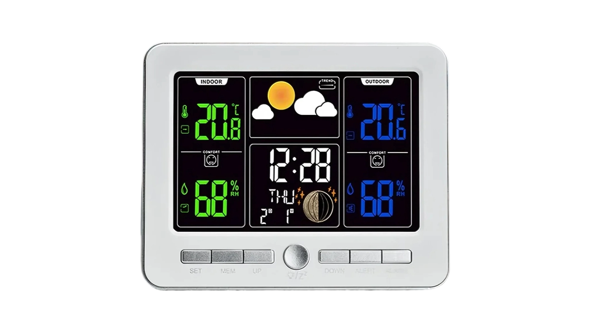 7Temperature Humidity Gauge Thermometer With Alarm Clock For Car - Youben life