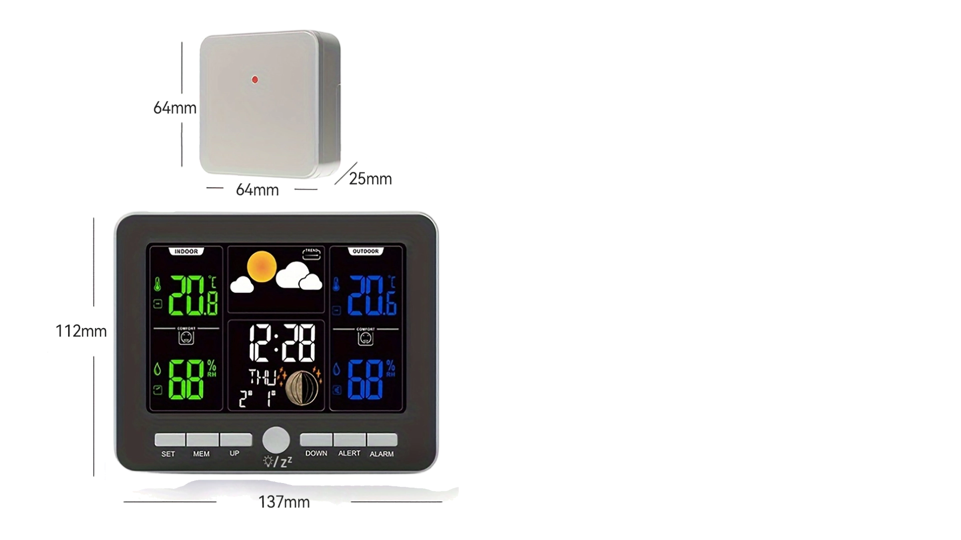 8Thermohygrograph Thermometer With Alarm Clock Smart LCD Indoor - Youben life