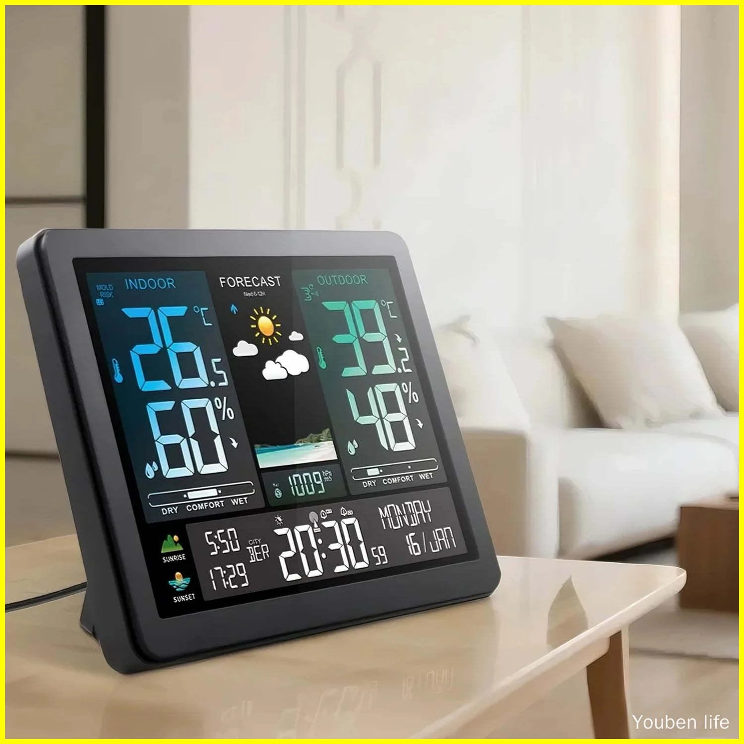 Calibrated Smart Thermometer With Alarm Clock For Home Wine Kitchen - Youben life