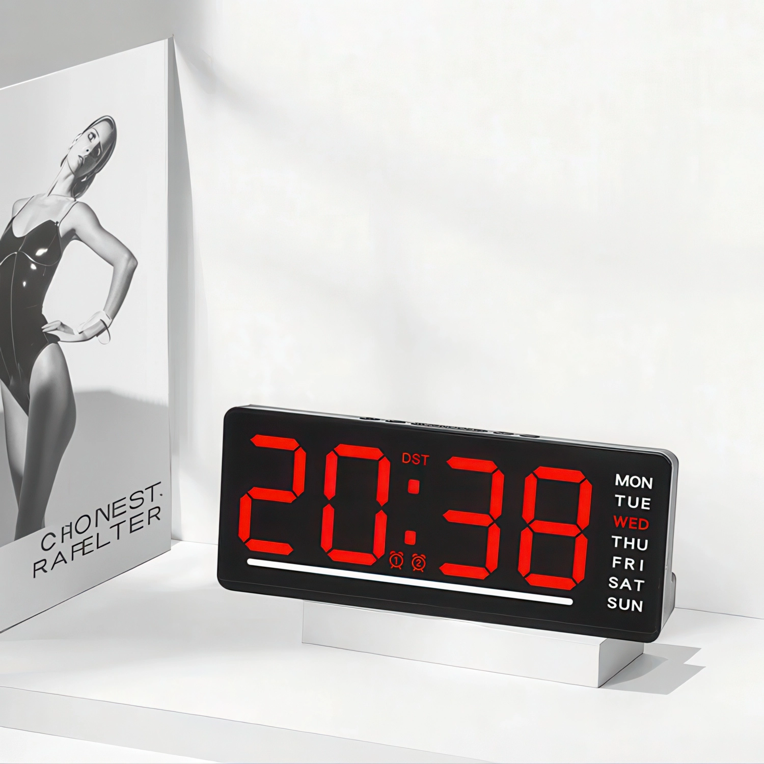 Digital Alarm Clock Modern Stylish For Home Bedroom With 24 Hour Clock - Youben life