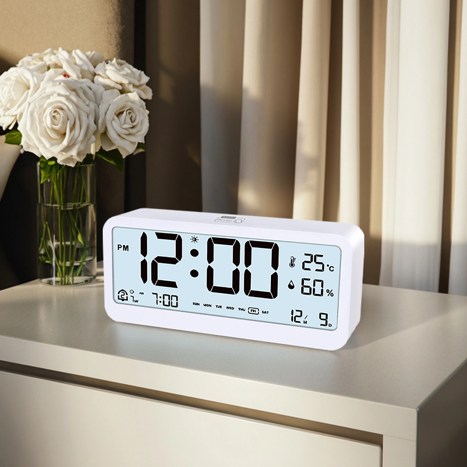 Digital Alarm Clock Modern With Thermometer For Bedroom Living Room - Youben life