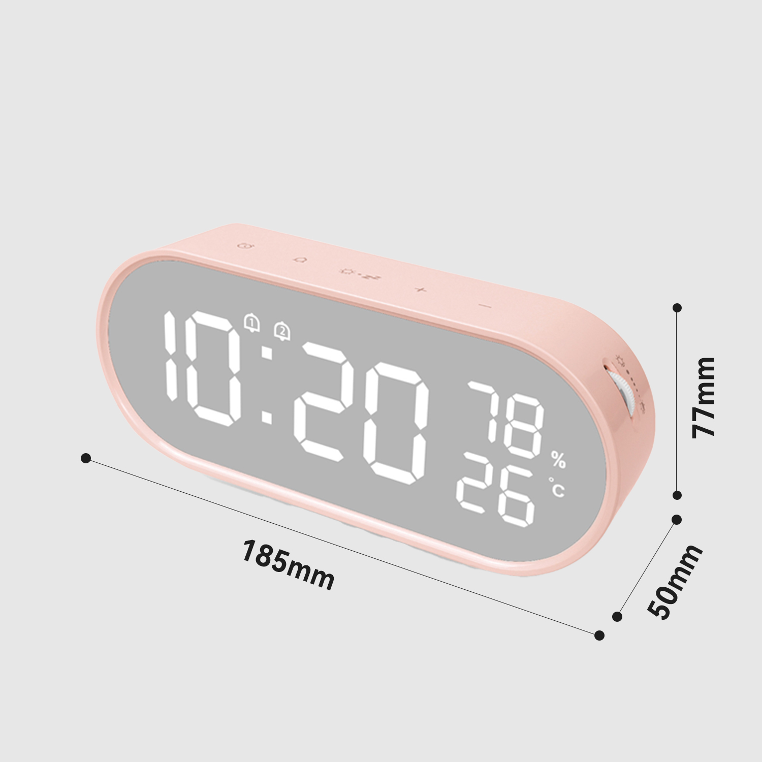 Digital Alarm Clock Thermometer Hygrometer For Home Bedroom Living Room