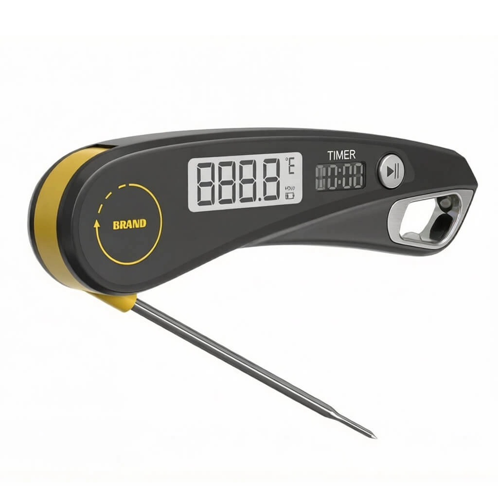 Digital Food Thermometer Foldable Probe Meat Thermometer with Timer Bottle Opener BBQ Cooking Kitchen Tool OEM Supplier - Youben life