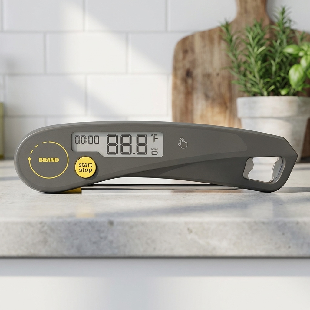 Digital Food Thermometer Foldable Probe Meat Thermometer with Timer Bottle Opener BBQ Kitchen Cooking Tool Supplier