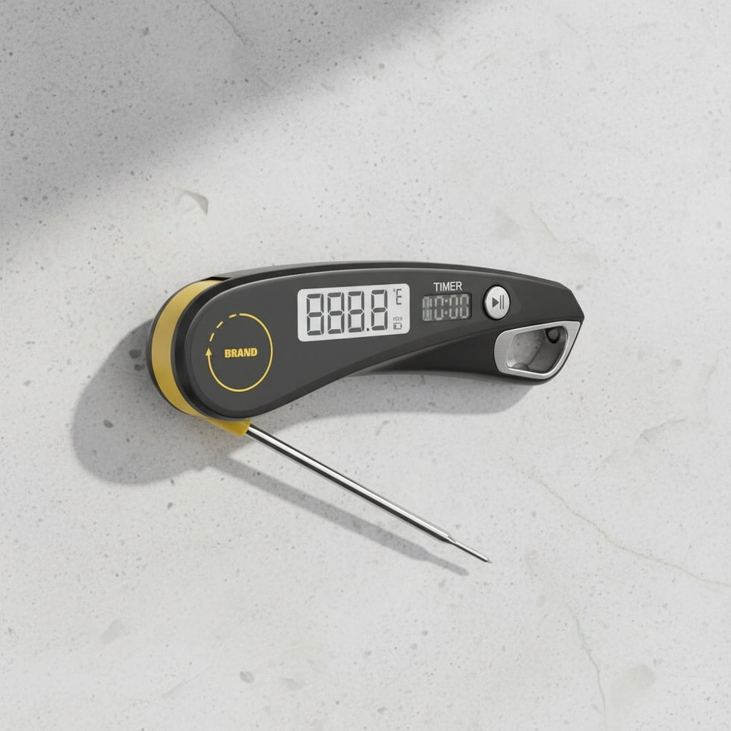 Digital Instant Read Meat Thermometer Food Thermometer Foldable Probe Timer Bottle Opener BBQ Grill Supplier Wholesale - Youben life
