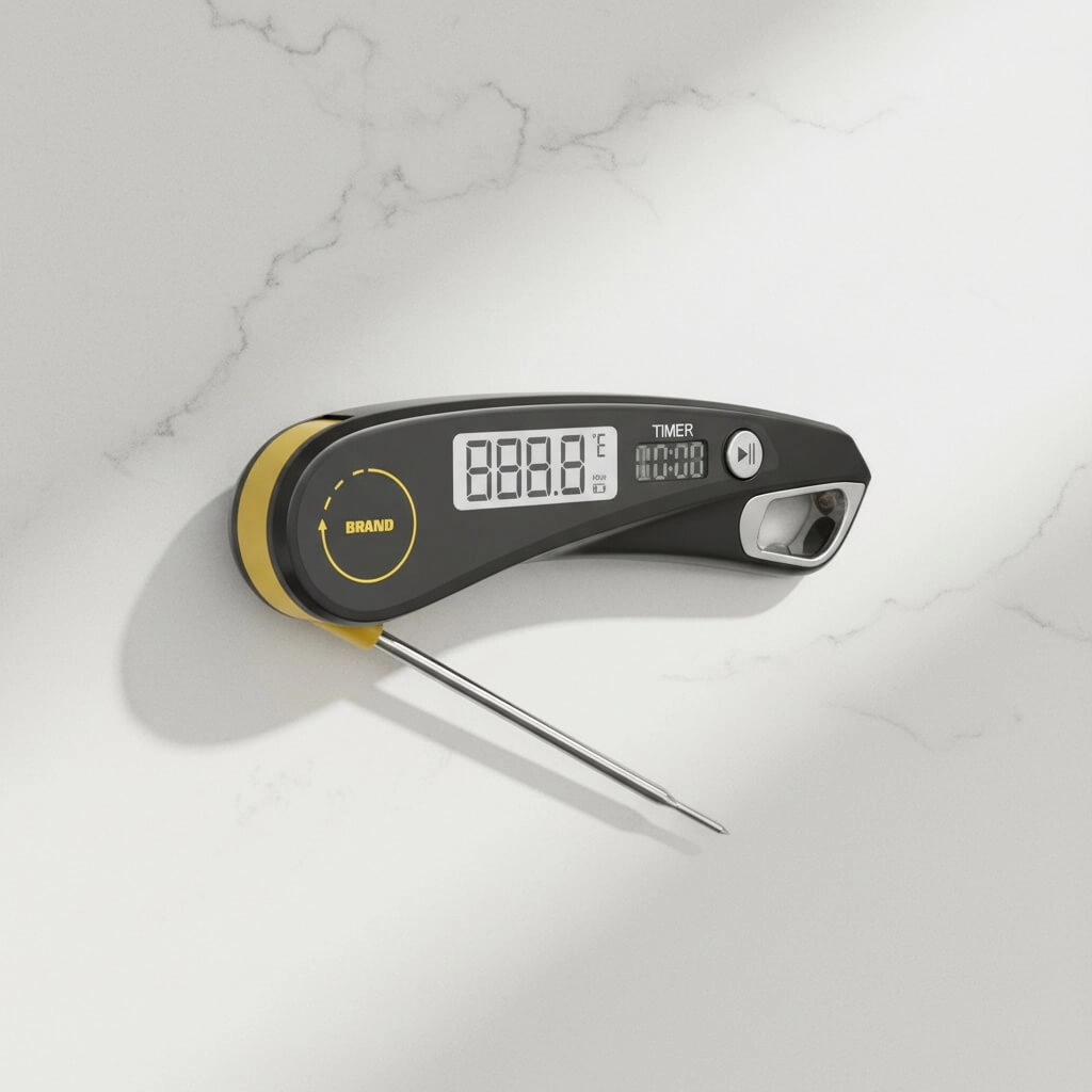 Digital Meat Thermometer Foldable Probe Food Thermometer with Timer Bottle Opener Instant Read BBQ Cooking Tool Wholesale - Youben life