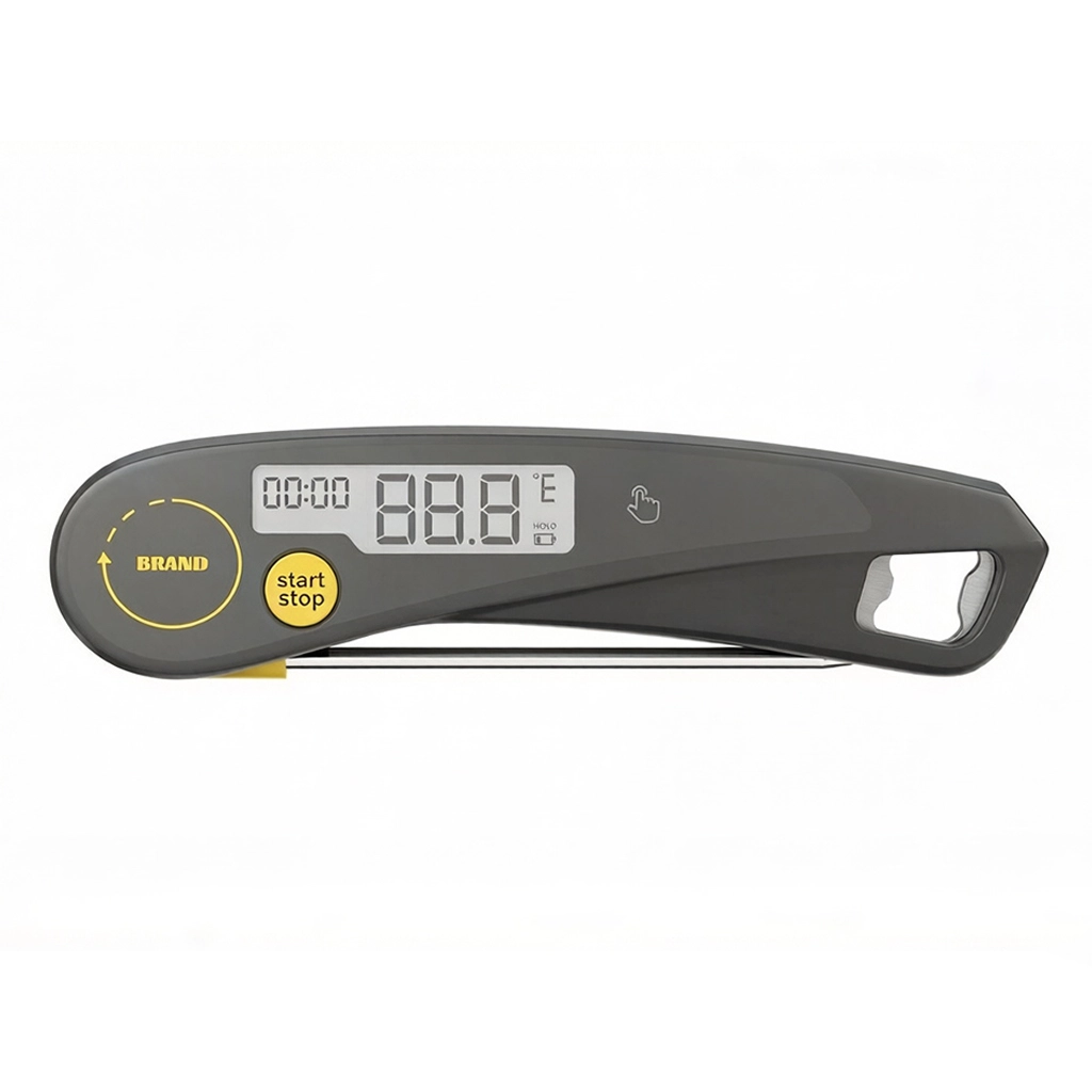Digital Meat Thermometer Food Temperature Monitor Foldable Probe Timer Bottle Opener BBQ Cooking Tool Factory Wholesale - Youben life