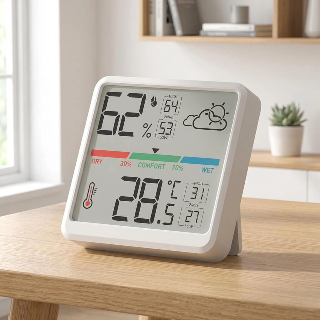 House Large Screen Display electronic Battery Powered Digital Indoor Thermometer Hygrometer temperature humidity monitor - Youben life