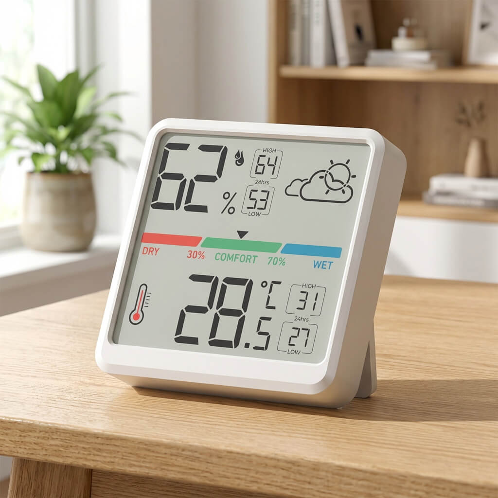 Kitchen Desk LCD Battery Operated Magnet Back Digital Indoor Thermometer Hygrometer temperature humidity monitor